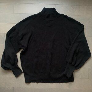Black Knit Mock Neck Sweater